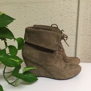 SALE • Suede Taupe Ankle Boot